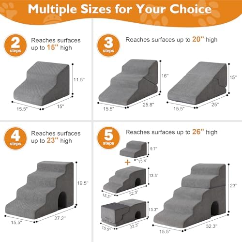 Ahpmeoa Dog Stairs for Bed 19.5’’ H, 4-Step Dog Steps for High Bed - Image 2