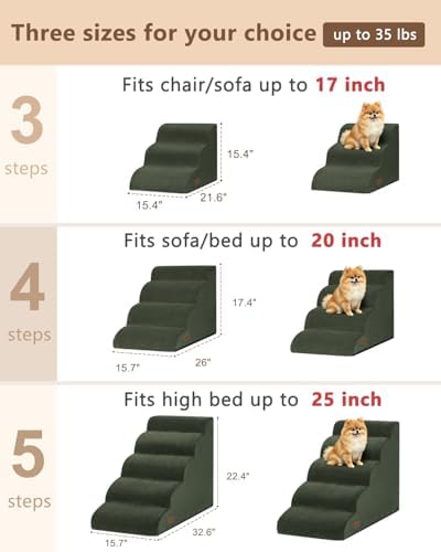 Aodisman Dog Stairs for High Beds, 5 Step Pet Ramp for Dogs and Cats, 22.4" H - Image 2
