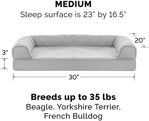 Furhaven Orthopedic Dog Bed for Medium/Small Dogs w/ Removable Bolsters & - Image 3