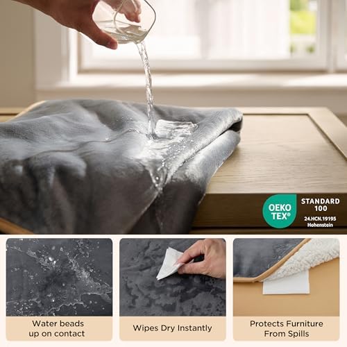 Bedsure Waterproof Blanket for Bed Soft Sherpa Fleece Throw, Twin 80"x60" - Image 2