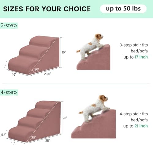 Mesa Lemon 3 Step Dog Stairs Pet Ramp - Image 4