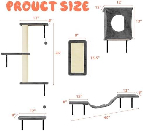 10 Pcs Cat Wall Shelves for Large Cats, Floating Climber - Image 5