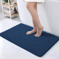 Ophanie Navy Blue Bathroom Rugs 36x24, Soft Chenille Bath Mat, Non Slip by Ophanie