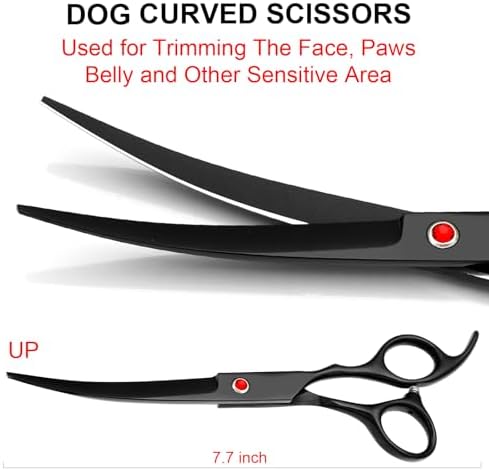 TINMARDA Dog Grooming Kit, Titanium Black Stainless Steel Dog Grooming Scissors - Image 3