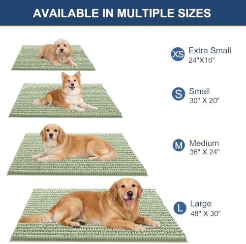 OLANLY Dog Door Mat for Muddy Paws 30x20, Ultra-Absorbent Chenille Mud Mat - Image 2