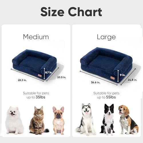 FUKUMARU Dog Couch Bed, Corduroy Cozy Cat Bed, Waterproof, Washable Cover - Image 6