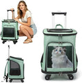 PETCUTE Wheeled Pet Carrier Backpack, Pet Travel Carrier by PETCUTE