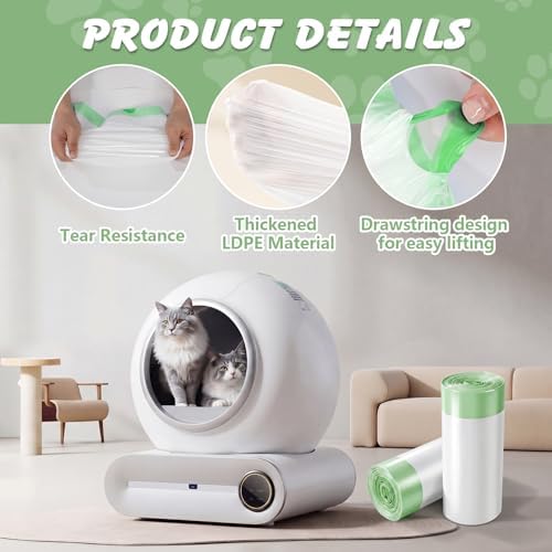 40 Count Litter Box Liners For Meowant Self-Cleaning Litter Box, 20 x 18 In - Image 4