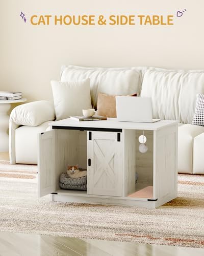 Hzuaneri Cat Litter Box Enclosure, Hidden Litter Box Cabinet Furniture - Image 2