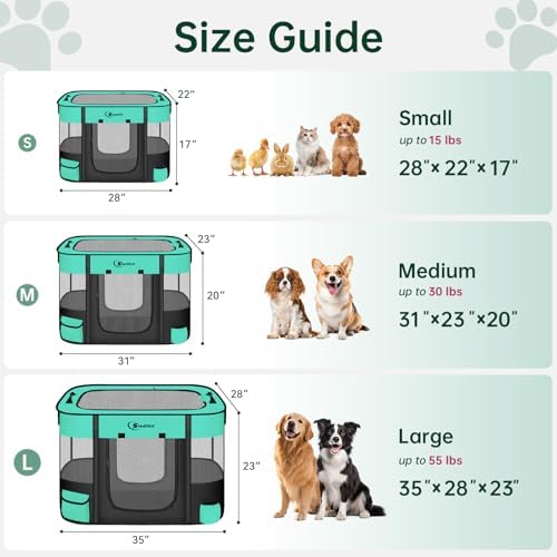 Siedihit 28" Dog Playpen, Cat Puppy Pen, Pet Portable Crate Indoor Outdoor - Image 2