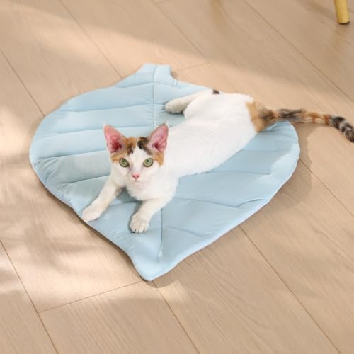 Cat Cooling Mat Cat Leaf Bed Mat Comfortable Soft Fabric Breathable Cozy - Image 6