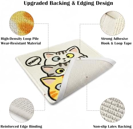 2 Pack Indoor Cat Scratch Mat & Pad, 19.69x13.78 Inch High-Density Loop Pile - Image 4