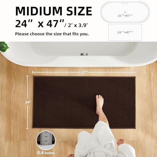 TYUU Bathroom Rugs Non Slip Washable, Super Absorbent Thin Bath Mat Quick Dry - Image 2