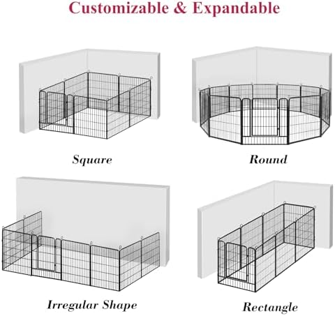 Dog Playpen, 32inch 10 Panels Outdoor Dog Fence Indoor Dog Pen Anti-Rust Pet - Image 5