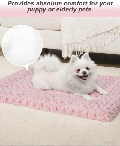 Exsnugy Washable Dog Bed Mat Large Size Fluffy Pet Crate Pad 48x30 XXL - Image 4