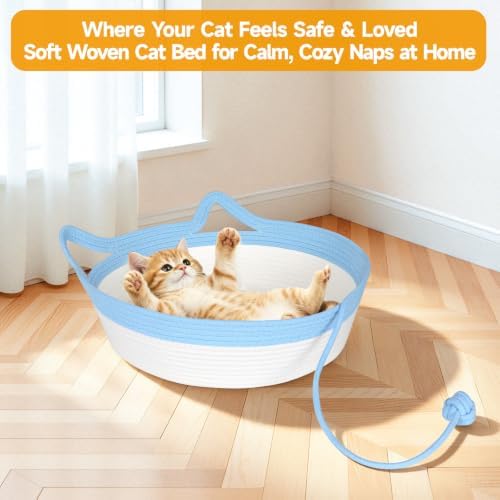Cotton Rope Cat Bed, Instinct Hand Woven Basket - Image 4