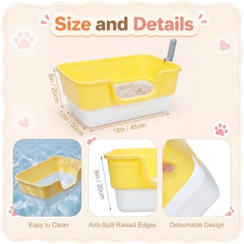 Bokon 2 Pack Small Cat Low Entry Litter Box, Kitty Litter Pan - Image 5