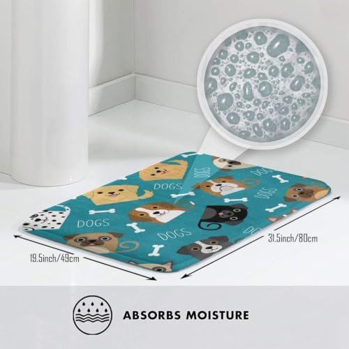 Cute Dogs Bath Mat Non-Slip Soft Microfiber Bathroom Rugs Washable Bathmat - Image 5