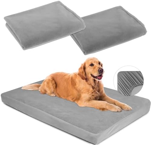 Dog Bed Covers Replacement Washable 100% Waterproof Soft Dog Bed Sheet 2 Pack by LotuFlor
