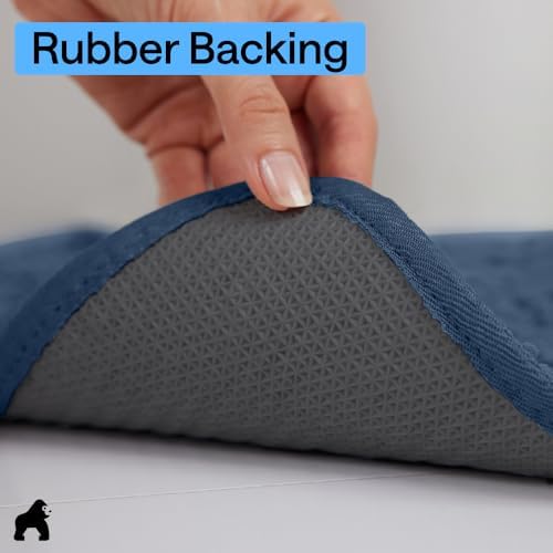 GORILLA GRIP SoakSTOPPER Dog Door Mat, Machine Wash and Dry, 48x30 Navy - Image 5