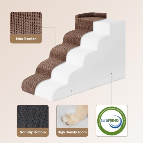 EHEYCIGA 5-Step Curved Dog Stairs - Image 3
