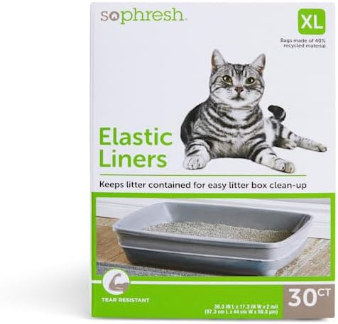 So Phresh by Petco Elastic Cat Litter Box Liners 38.3" L X 16.3" W Count of 30 by Petco