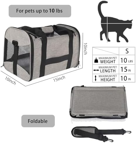 Small Animals Cat Carrying Case Pet Carrier Airline Approved, Protable and - Image 2