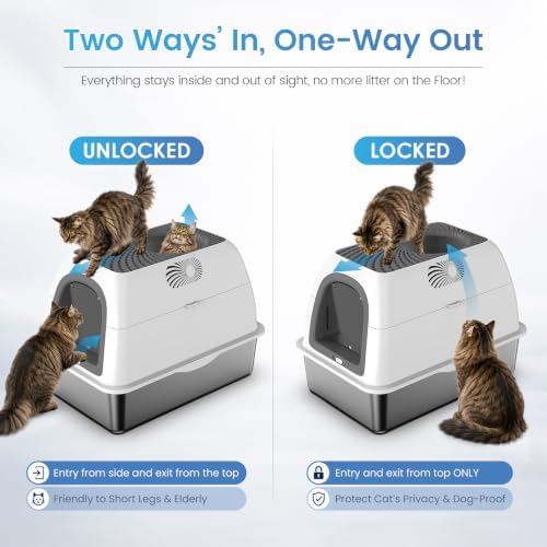 SuzziPaws Stainless Steel Litter Box Top-Entry Dog-Proof - Image 3