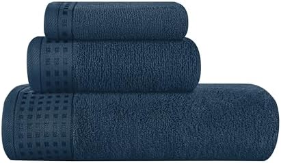 GLAMBURG Ultra Soft 3 Pack Cotton Towel Set, Contains a Bath Towel 28x55 inch by GLAMBURG