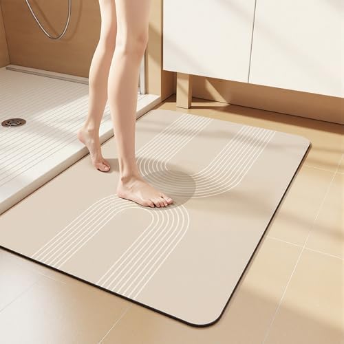 Ultra Thin Bath Mat 32"x20", Absorbent Quick Dry Washable Bath Rug by Watthourhome