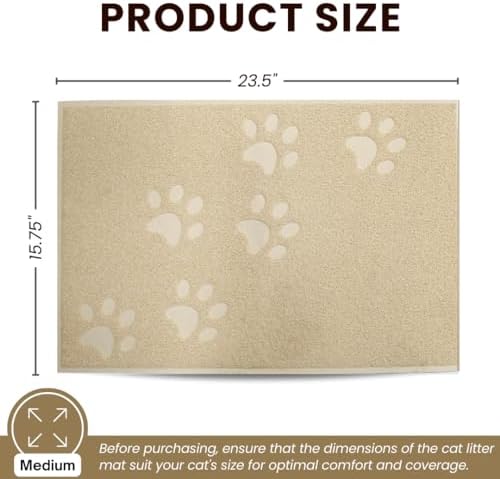 Andalus Medium Cat Litter Mat, Non-Slip & Easy to Clean Cat Litter Box Mat - Image 3