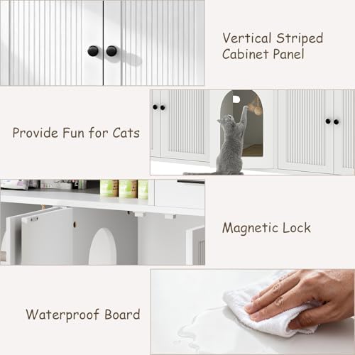 58" Large Cat Litter Box Enclosure Furniture - Image 5