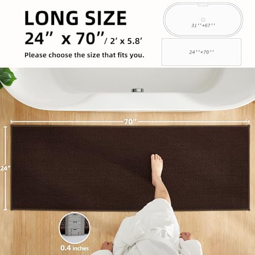 TYUU Bathroom Runner Rugs, Long Bath Mat Runner Washable Thin Quick Dry Low - Image 2
