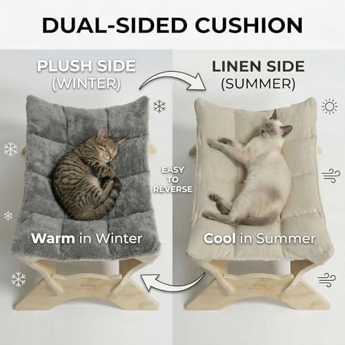 JSPYFITS Elevated Cat Bed Hammock, Raised Cat Bed - Image 2