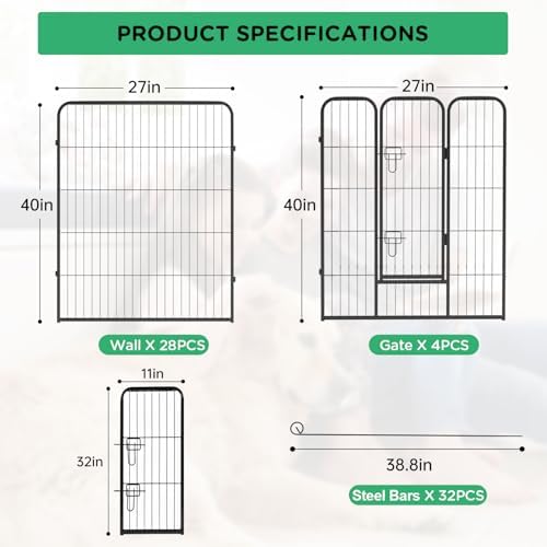BestPet | Dog Playpen | 40", 32 Panels | Heavy Duty Metal Pet Exercise Pen - Image 7