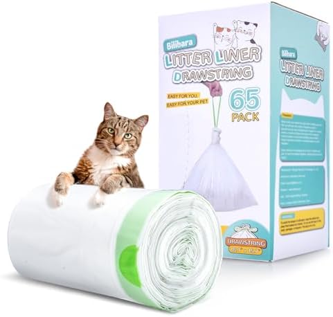 65 Count Cat Litter Box Liners, Compatible by Bilibara