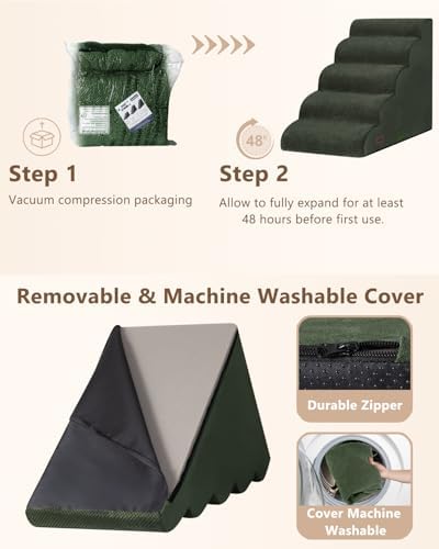 Aodisman Dog Stairs for High Beds, 5 Step Pet Ramp for Dogs and Cats, 22.4" H - Image 5