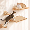 FUKUMARU Cat Wall Shelves 4 Set, Solid Rubber Wood Shelf by FUKUMARU