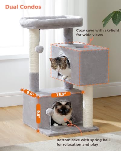 Small Cat Tree for Kittens, 32 in Cat Tower - Image 4