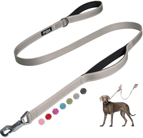 Fida Heavy Duty Dog Leash for Medium Large Dogs, 5 FT, Dual Padded Handles by Fida