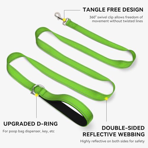Joytale Reflective Dog Leash for Medium & Large Dogs, 6 FT x 1" - Image 5