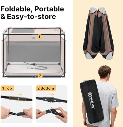 Veehoo 48" Collapsible Dog Travel Crates Portable Dog Kennel - Image 5