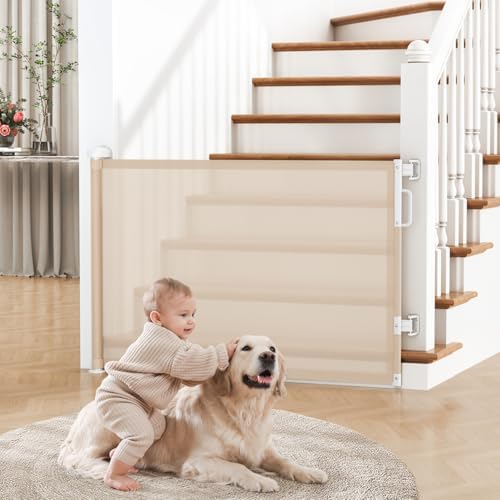 Retractable Baby Gate for Stairs & Doorways, Dog Gate Indoor Outdoor by Cideny