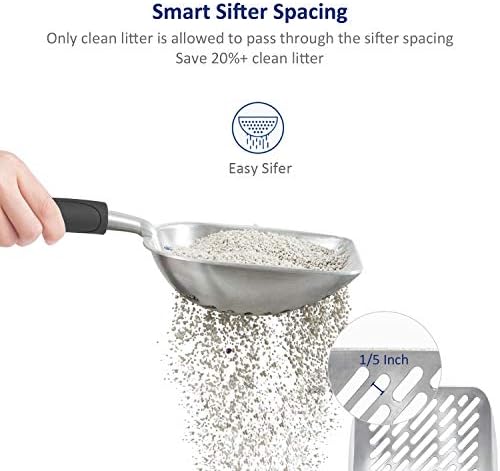 WePet Cat Litter Scoop, Aluminum Alloy Sifter, Kitty Metal Scooper, Deep Shovel - Image 3