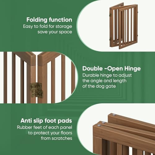Dog Gates for Doorways, Freestanding Dog Gate Indoor, Foldable Pet Gates for - Image 3