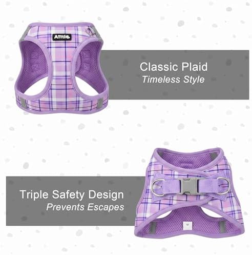 AIITLE Step in Dog Harness and Leash Set Plaid Adjustable - Image 7