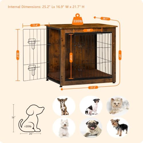DWANTON 27" Dog Crate Furniture, Dog Kennel Indoor, - Image 5