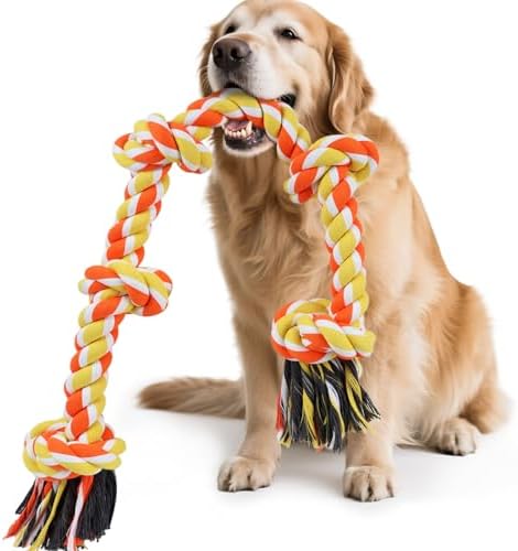 SZEE Dog Rope Toy for Large Dogs, 37 Inch 5 Knots, Halloween Pet Toys for Large by SZEE