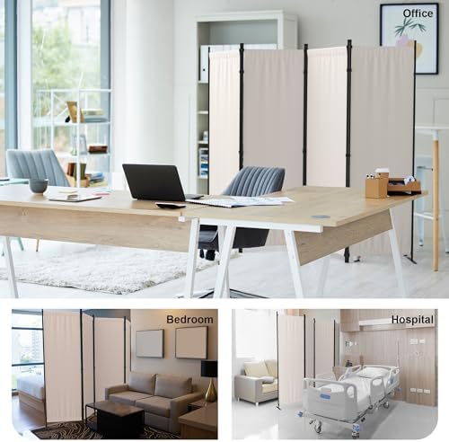 Room Divider, 4 Panel Folding Screen, 88” Portable Separating 3 Feet - Image 7