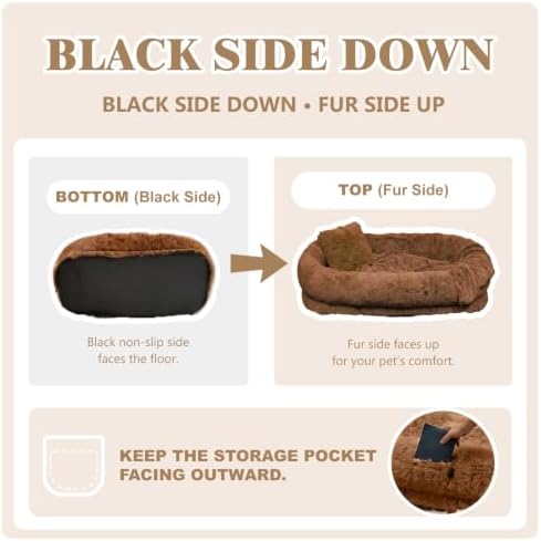 WROS Human Dog Bed, Waterproof Fluffy Faux Fur Orthopedic Floor Beds - Image 4